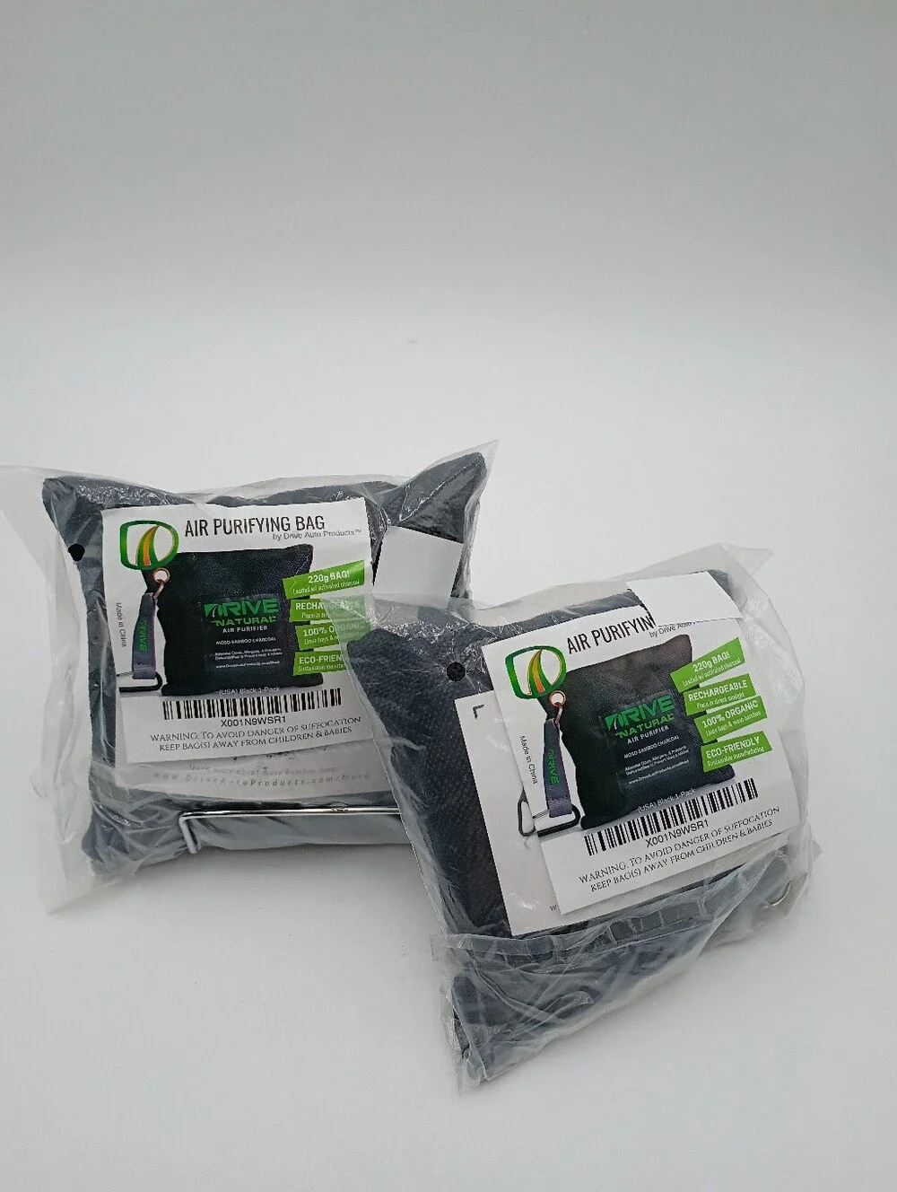 Air purifying bags. Made with moso bamboo charcoal. Organic. Lot of 2.